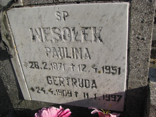 Paulina Wesołek 1871 Laskowice - Grobonet - Wyszukiwarka osób pochowanych