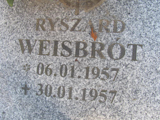 Ryszard Weisbrot 1957 Laskowice - Grobonet - Wyszukiwarka osób pochowanych