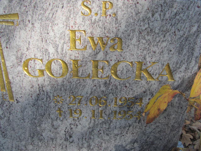 Ewa Gołecka 1954 Laskowice - Grobonet - Wyszukiwarka osób pochowanych